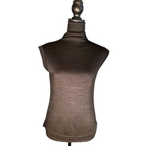 NWT Tahari Black Mock Neck Career Wear Tank Top Shirt Size XS